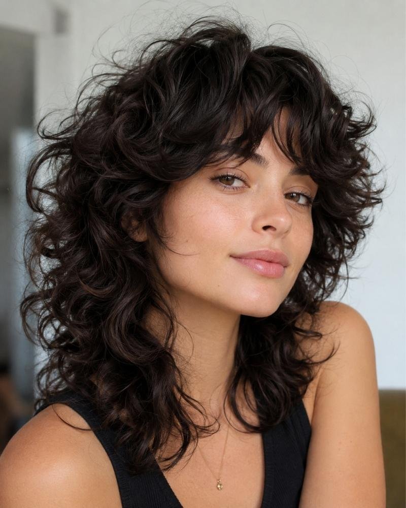 Wolf Cut with Curtain Bangs