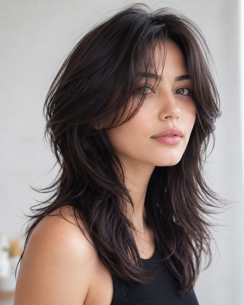 Wolf Cut with Curtain Bangs