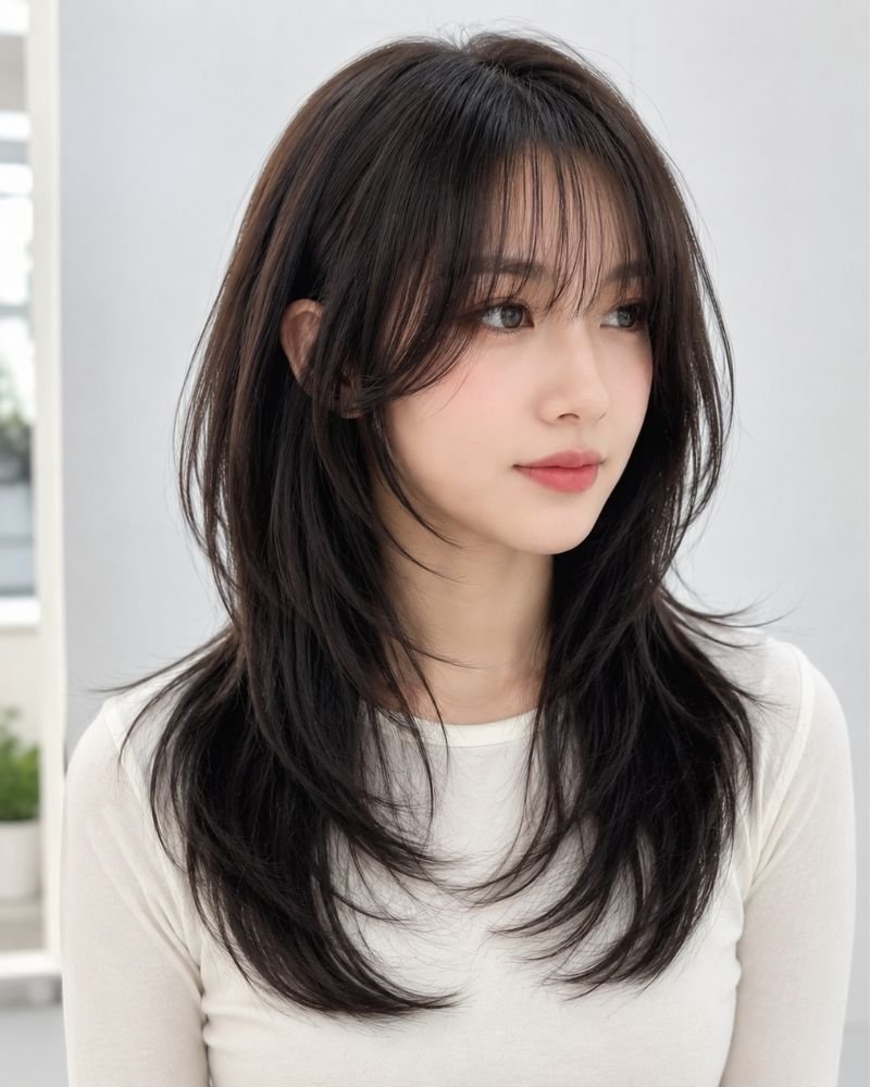 Wolf Cut with Curtain Bangs