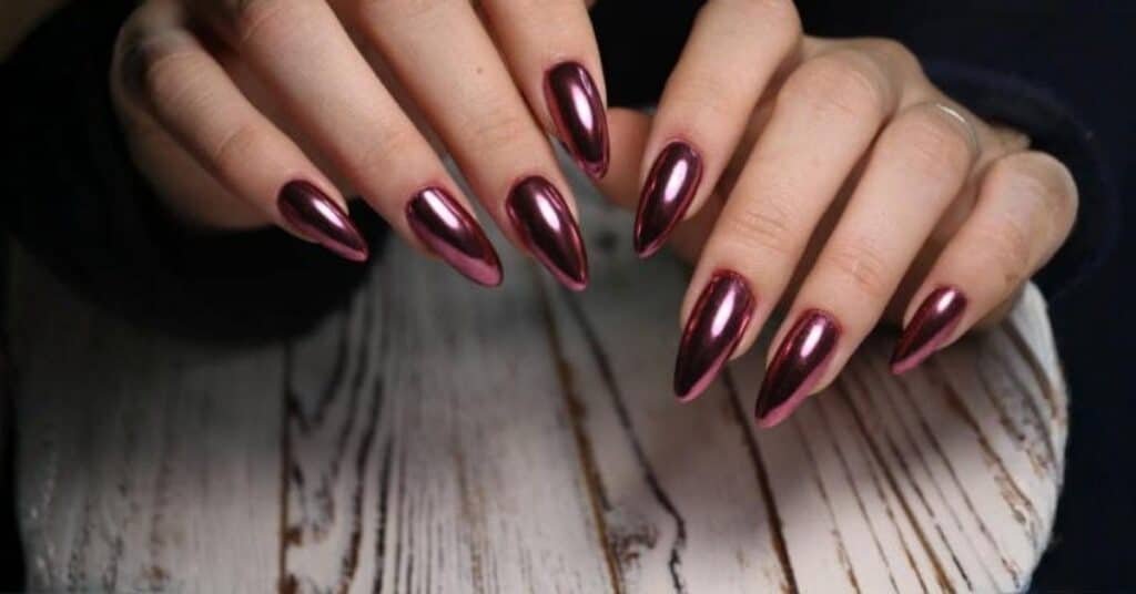 pink chrome nails 