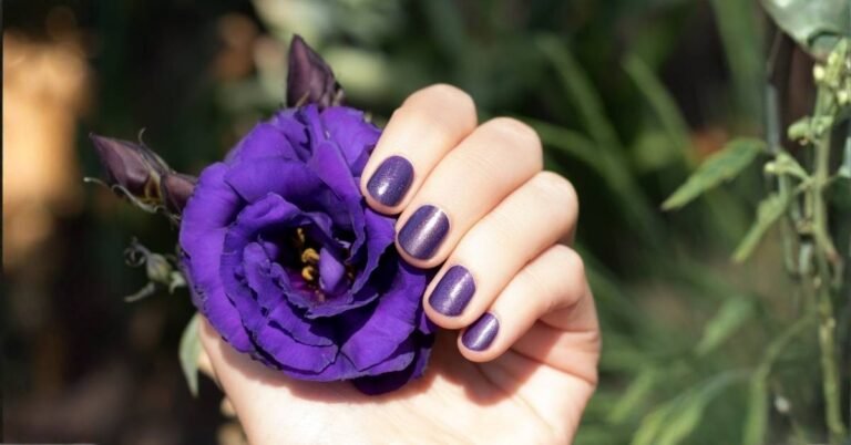 nail designs for purple nails