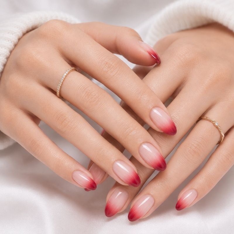 Red French Tip Nails