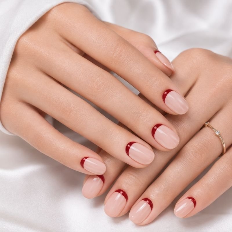 Red French Tip Nails