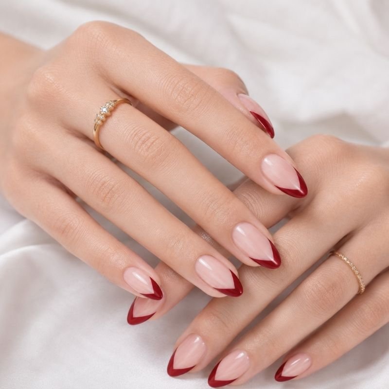 Red French Tip Nails